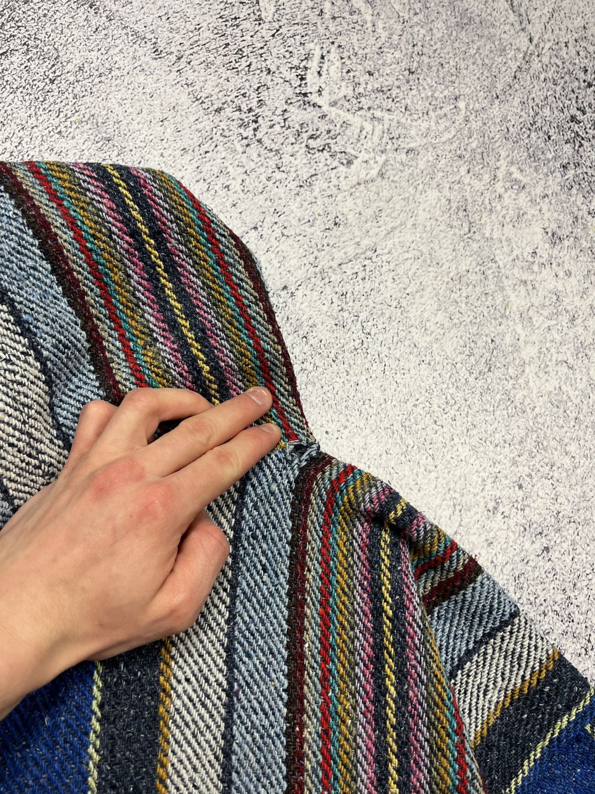 Japanese Brand × Vintage Vintage 90’s Navajo Style Cable Knit Patchwork Hoodie Rare Size US L / EU 52-54 / 3 - 17 Thumbnail