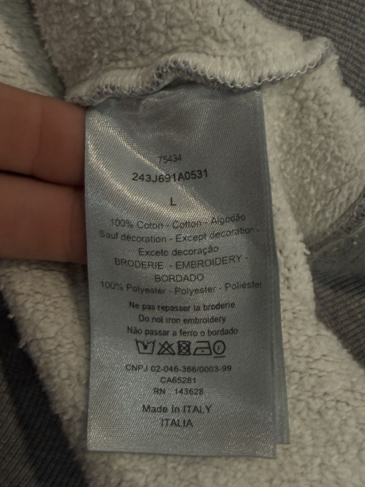 Dior Size L - Dior Couture Hooded Sweatshirt Grey Size US L / EU 52-54 / 3 - 9 Thumbnail