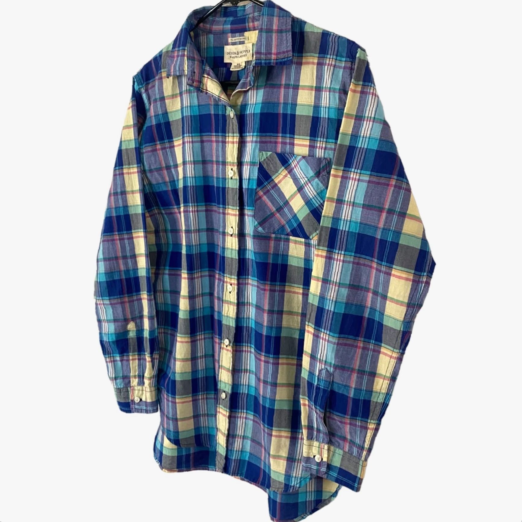 Ralph Lauren Ralph Lauren Denim & Supply Button-Up Shirt Womens Medium Blue Plaid Long-Sleeve Size M / US 6-8 / IT 42-44 - 2 Thumbnail