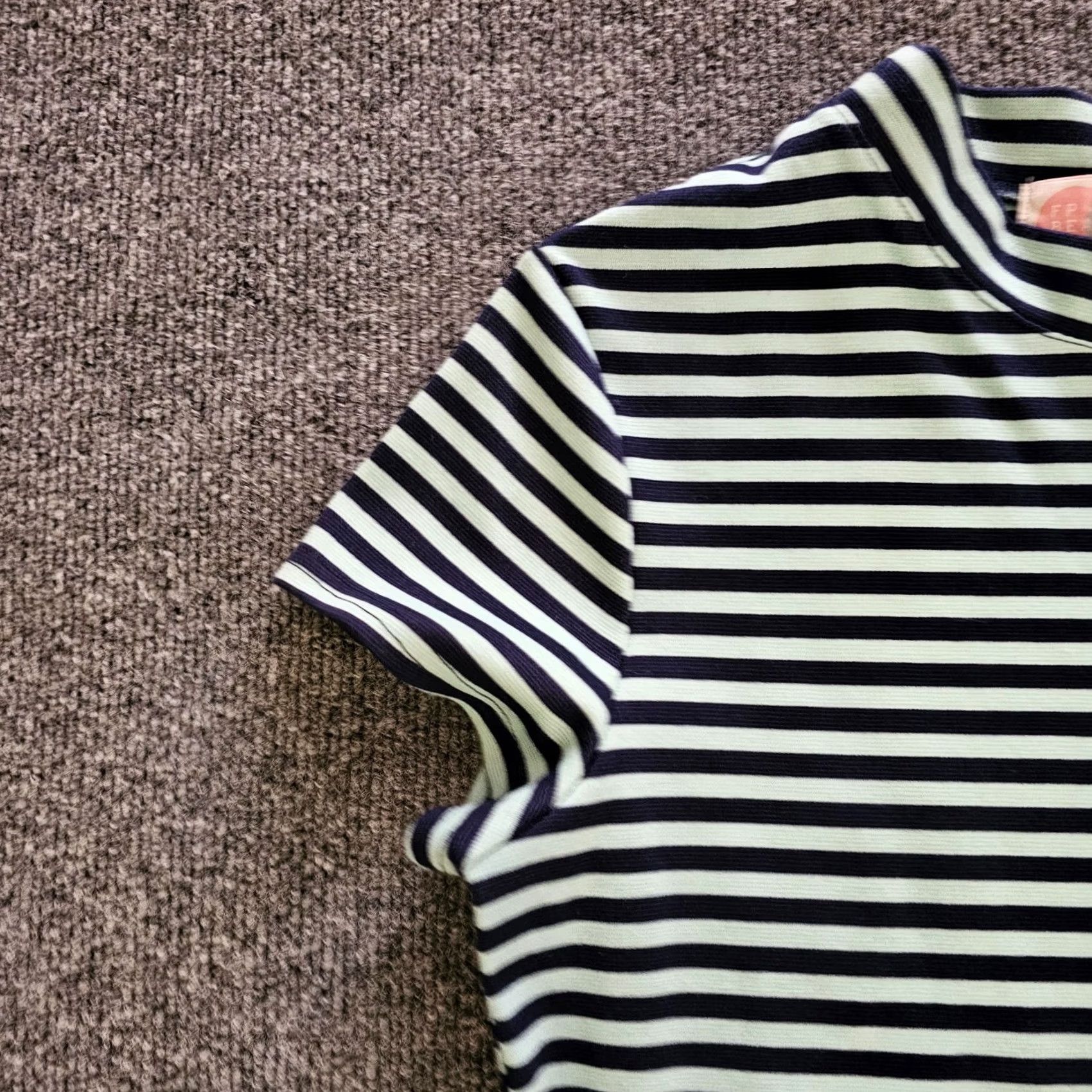 Free People FP People Dress Women Medium Green Blue Striped A Line Short Sleeve Casual Basic Size M / US 6-8 / IT 42-44 - 3 Thumbnail