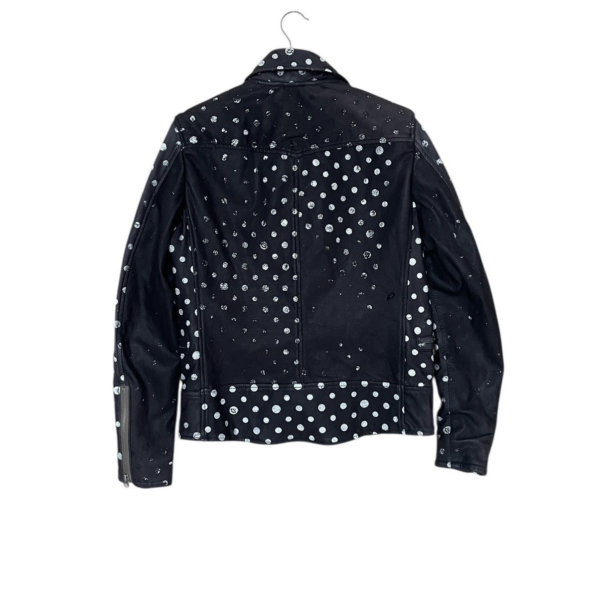 Seditionaries Vintage Brand Double Collar Polka Dot Leather Jacket 1990s Size US M / EU 48-50 / 2 - 2 Thumbnail