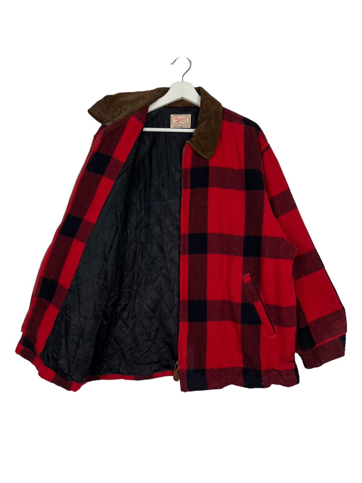 🔥 VINTAGE BARONET PLAIND CHECK WOOL JACKET