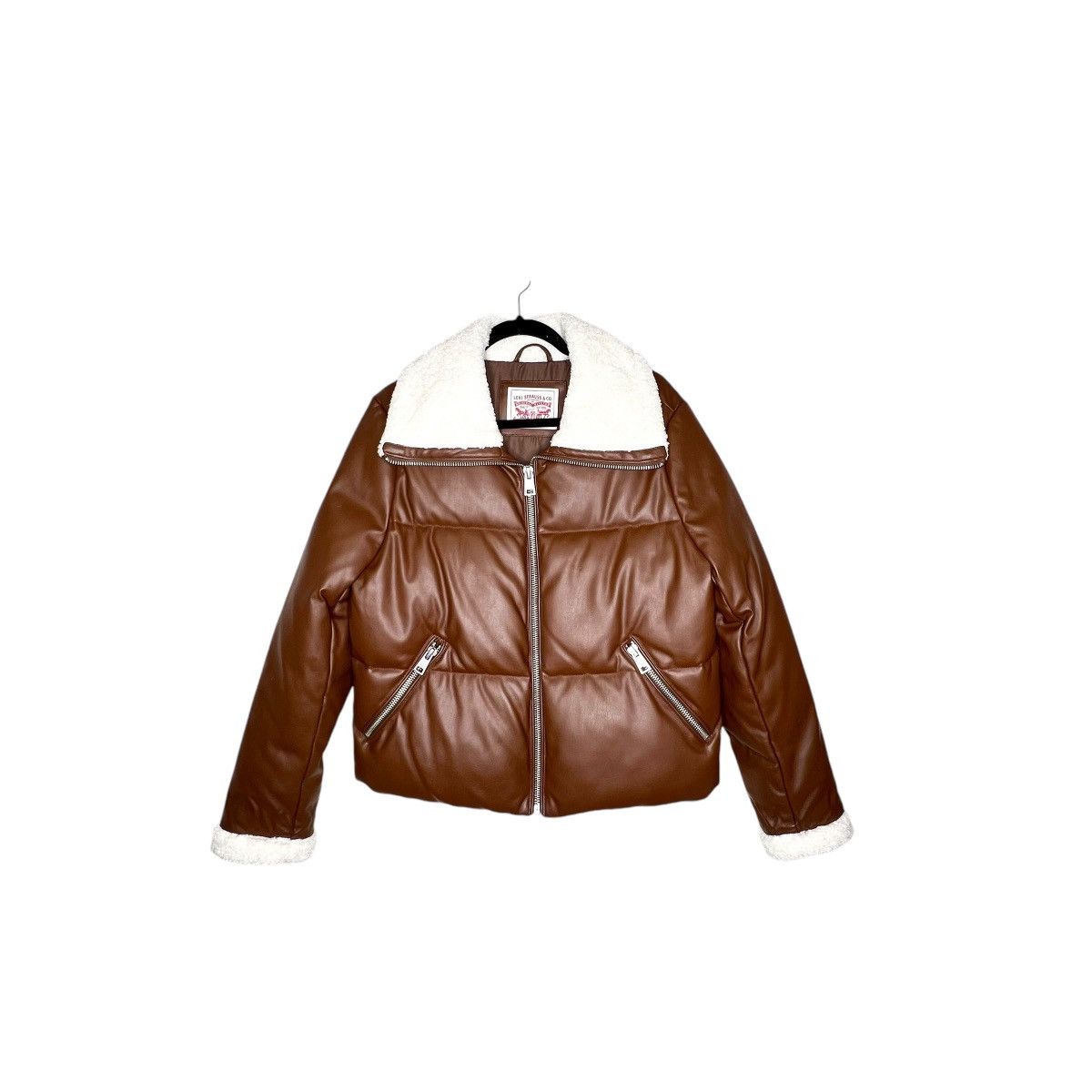 Levi's Levi's Sherpa-Trimmed Faux-Leather Puffer Coat Size L / US 10 / IT 46 - 4 Thumbnail