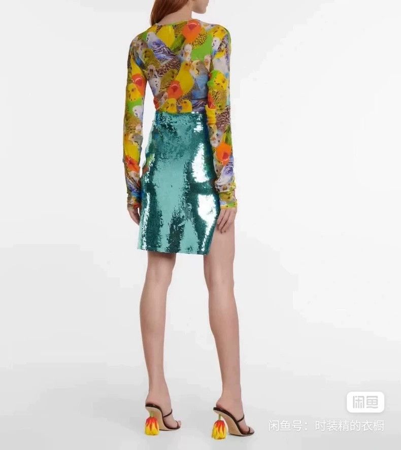 Loewe LOEWE Parrot print irregularly cut net gauze body garment Size M / US 6-8 / IT 42-44 - 5 Thumbnail