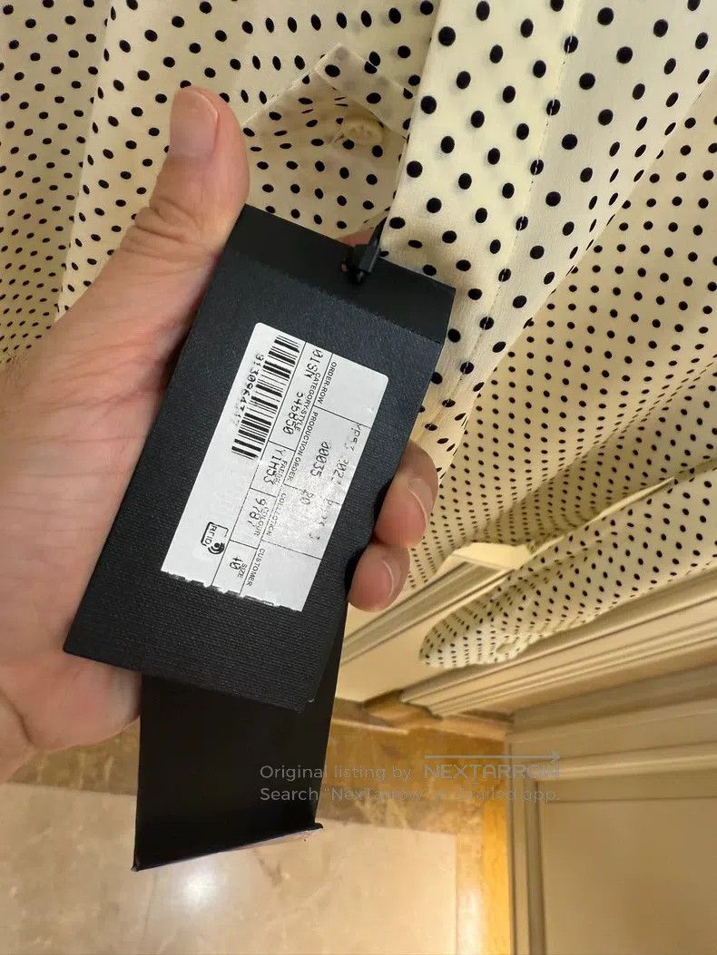 Saint Laurent Paris Saint Laurent Paris Size 40 Loose White Polka Dot Silk Mul Size US M / EU 48-50 / 2 - 5 Thumbnail