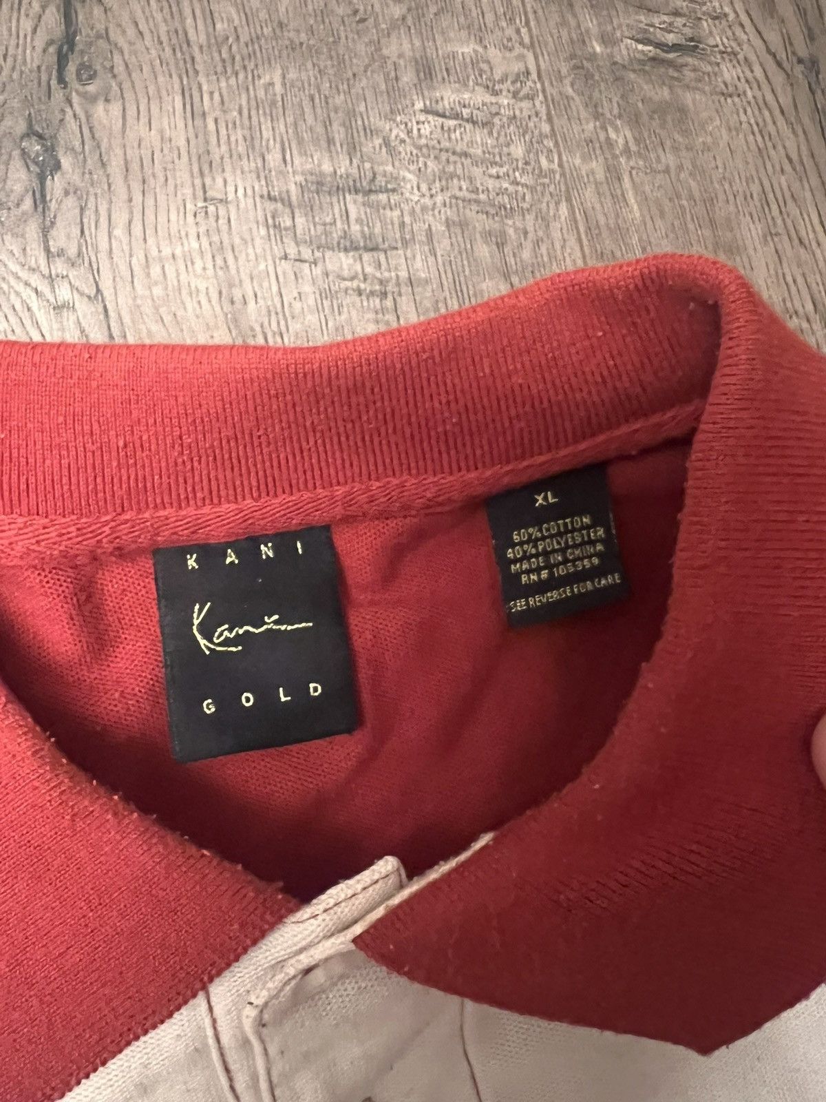Karl Kani × Vintage Kani Gold Striped Collared Polo Red and Black Mens Size XL Size US XL / EU 56 / 4 - 4 Thumbnail
