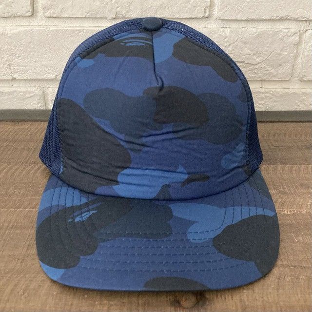 Bape 🔥Vintage🔥 BAPE BLUE CAMO trucker hat cap a bathing ape NIGO Size ONE SIZE - 1 Thumbnail