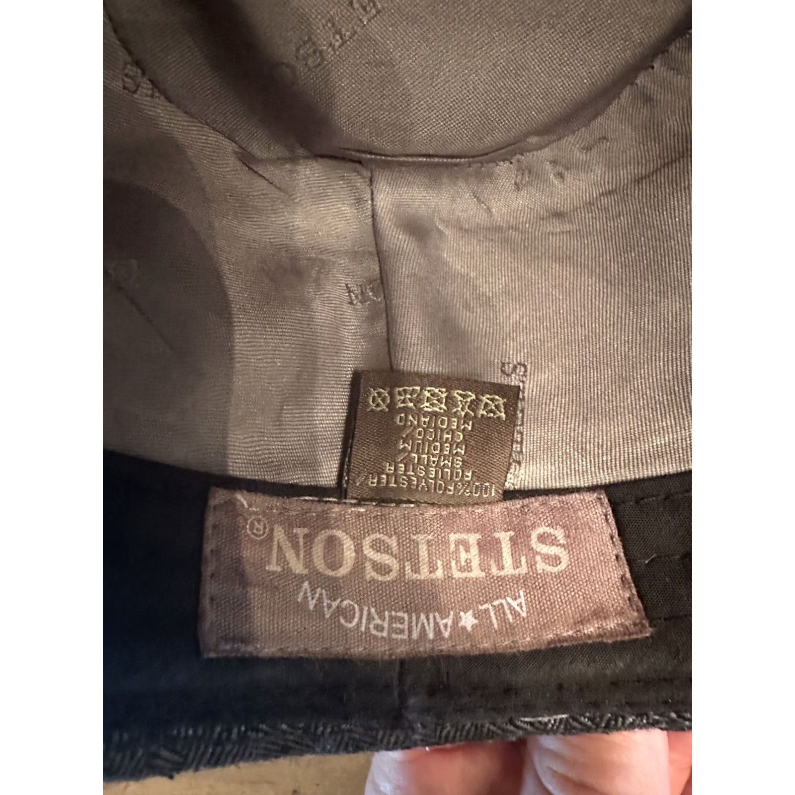 Stetson Stetson Fedora Hat Mens Size S/M Linen Black and Gray All American Fedora Hat, Herringbone, Lightweight, Lined, Casual, Men’s, Vintage No Size ONE SIZE - 6 Thumbnail