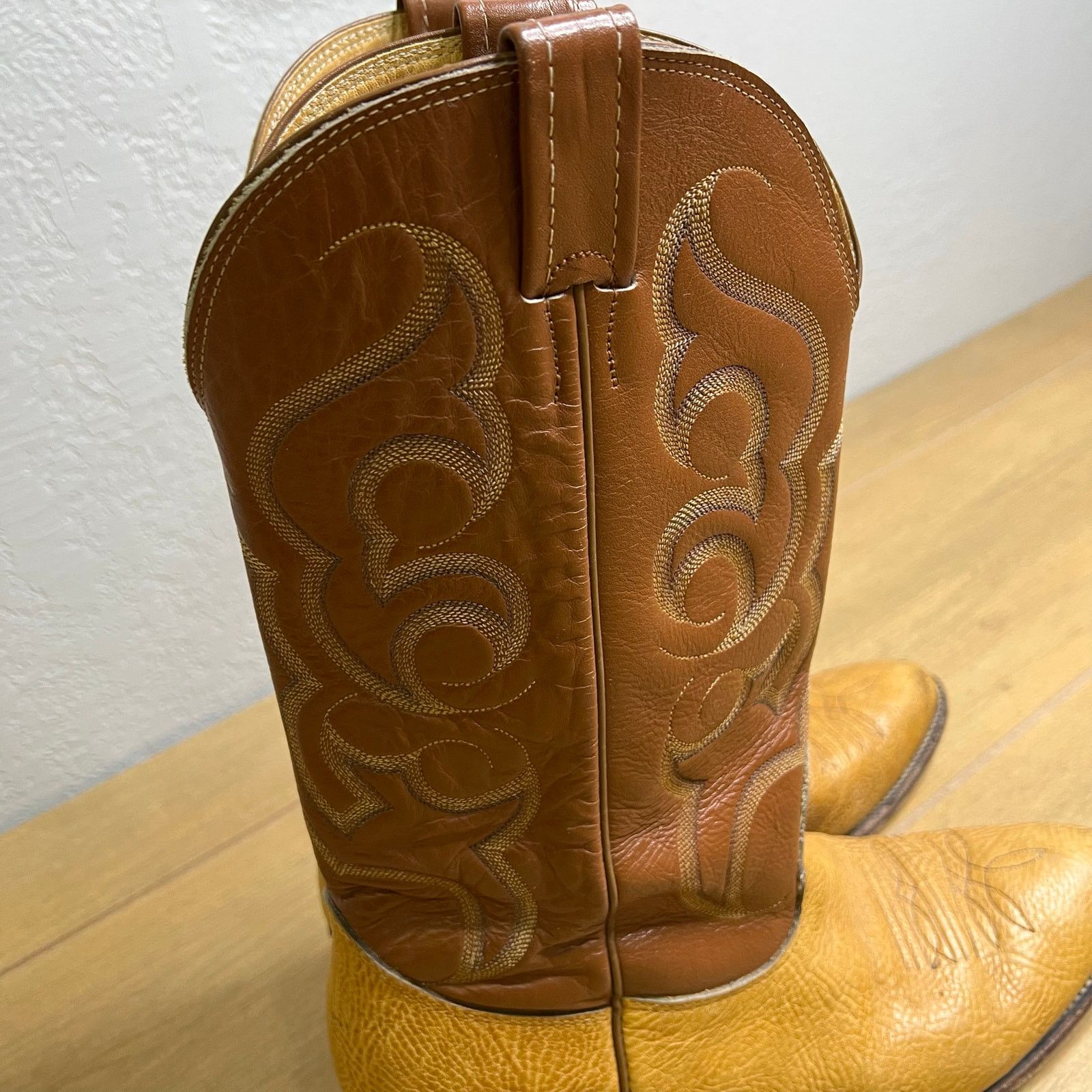 Vintage Nocona USA Cowboy Boots Mens 11 C Brown Tan Western Leather Size US 11 / EU 44 - 12 Thumbnail