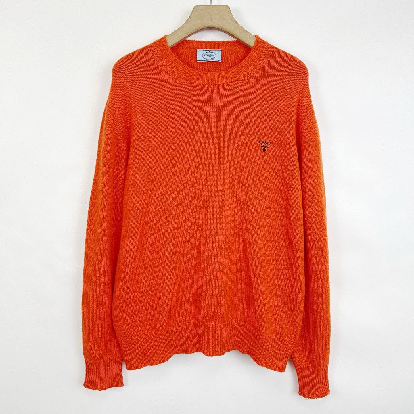 Prada Prada Orange Cashmere Knit Logo Sweater Size M / US 6-8 / IT 42-44 - 1 Thumbnail