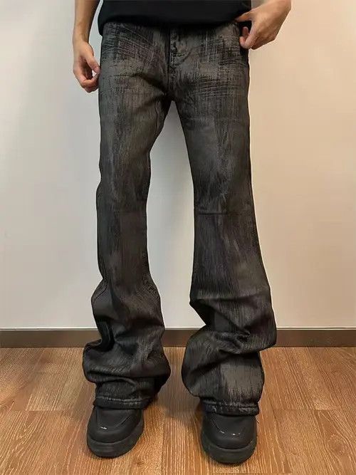 VIBE Washed vintage distressed tie-dye flared jeans Size US 34 / EU 50 - 1 Thumbnail