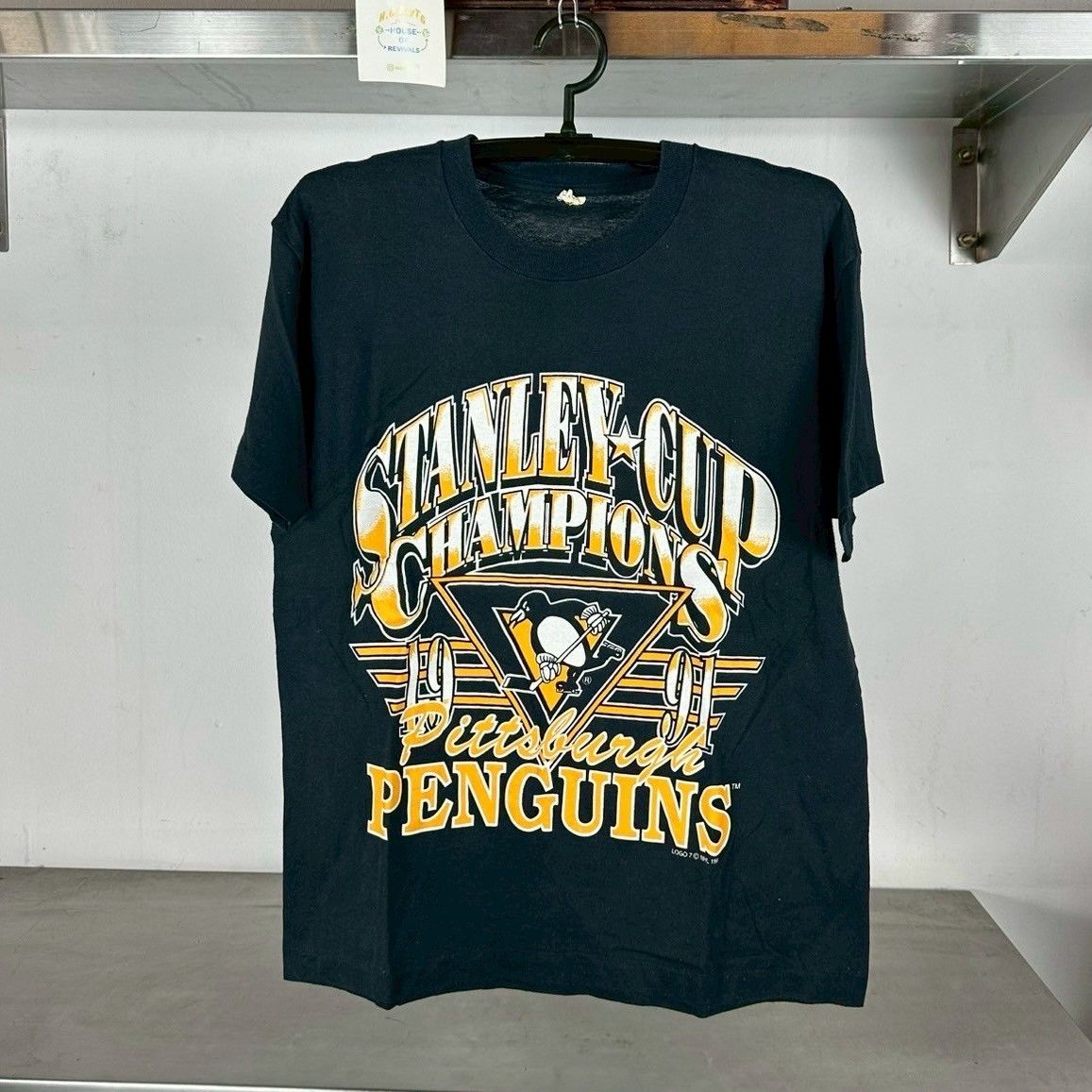 Vtg 1991 Pittsburgh Penguins Stanley Cup Champions NHL Tee