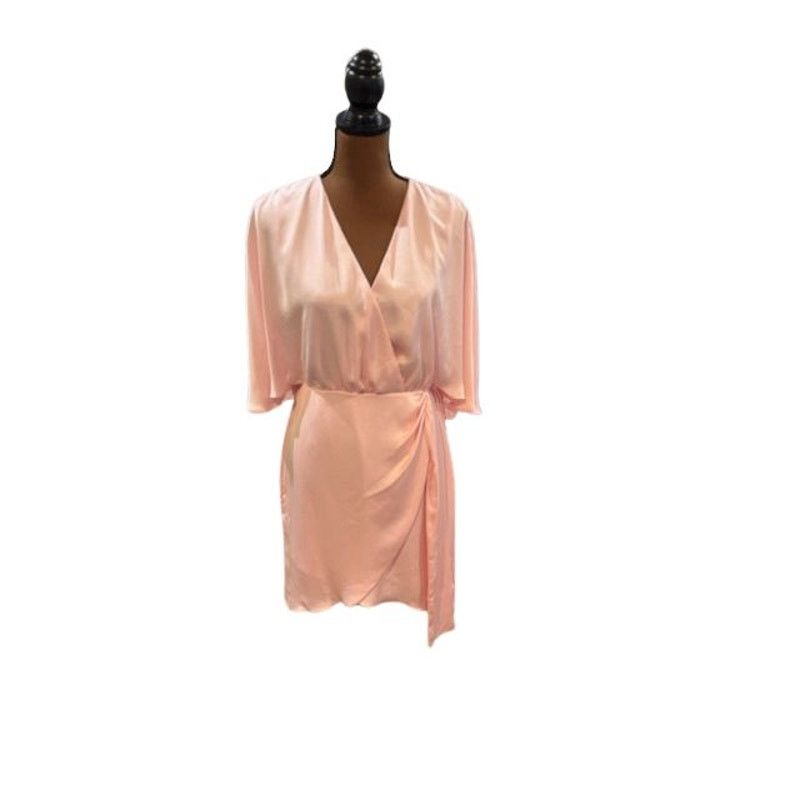 Ramy Brook Ramy Brook “Alexis” Faux Wrap Mini Dress in Candy Pink NWT Size S / US 4 / IT 40 - 1 Thumbnail