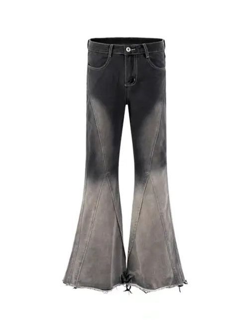 Japanese Brand × Jean Vintage wash gradient patchwork bootcut jeans Size US 32 / EU 48 - 4 Thumbnail