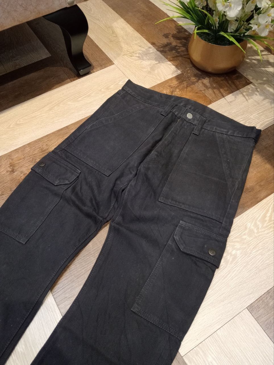 Real Japan Blues R.J.BLUES JAPAN 6 POCKET CARGO SELVEDGE DENIM PANTS Size US 29 - 4 Thumbnail
