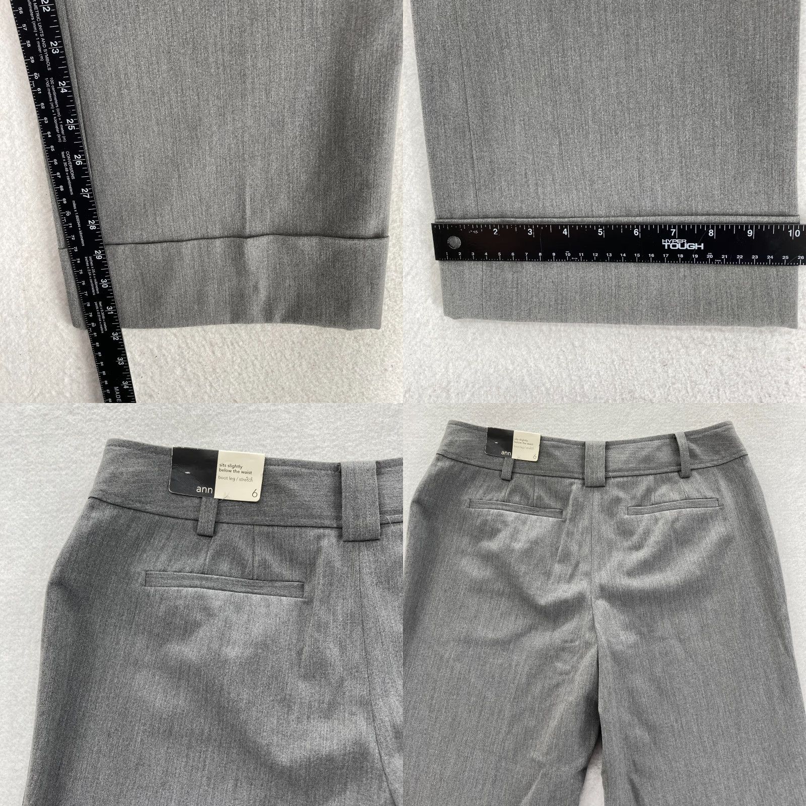 Ann Taylor Ann Taylor LOFT Ann Trouser Women's 6 Gray Stretch Fabric Boot Cut Mid Rise NWT Pants Size 28" / US 6 / IT 42 - 8 Thumbnail