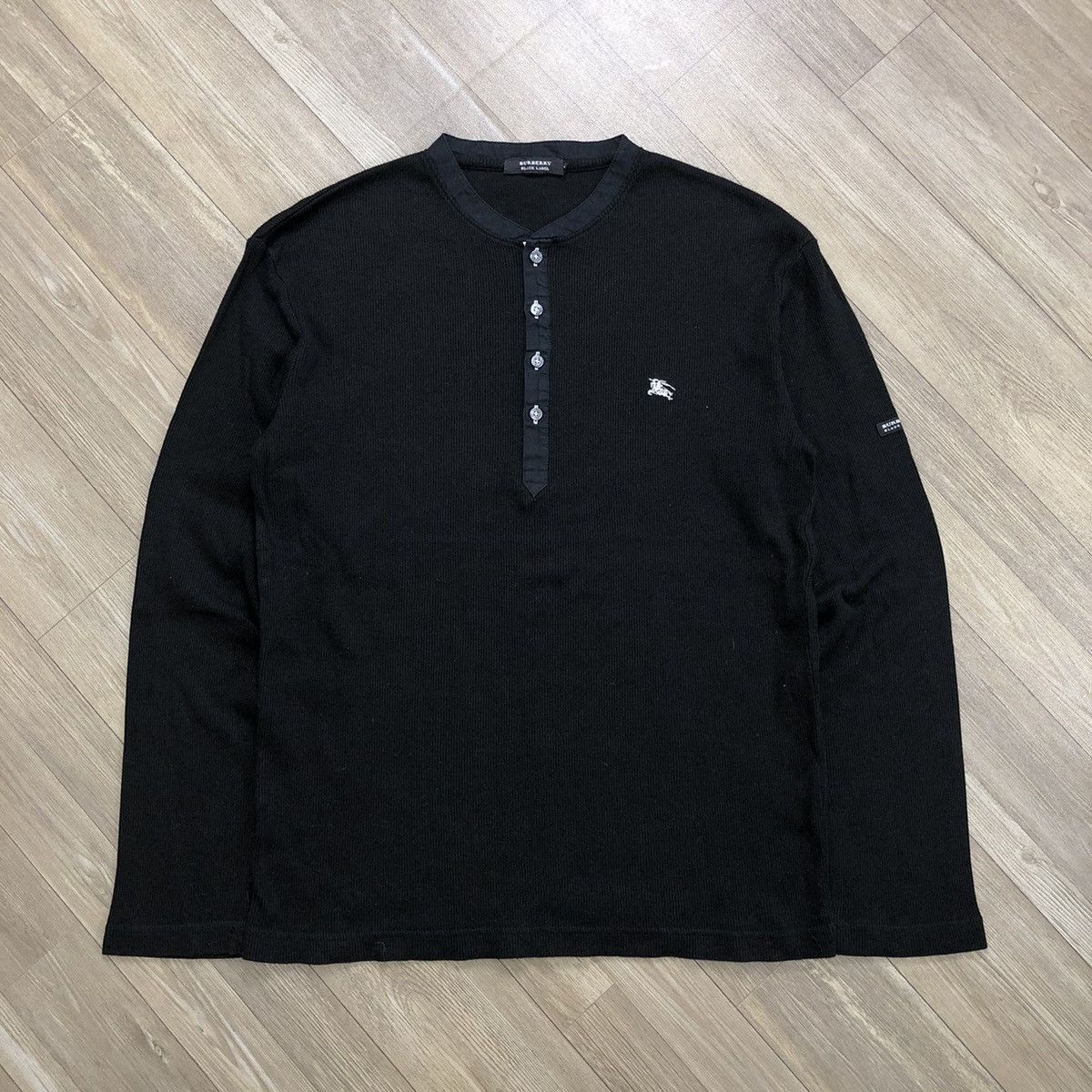 Burberry Burberry London Black Label Long Sleeve Half Button Tee Size US M / EU 48-50 / 2 - 1 Thumbnail