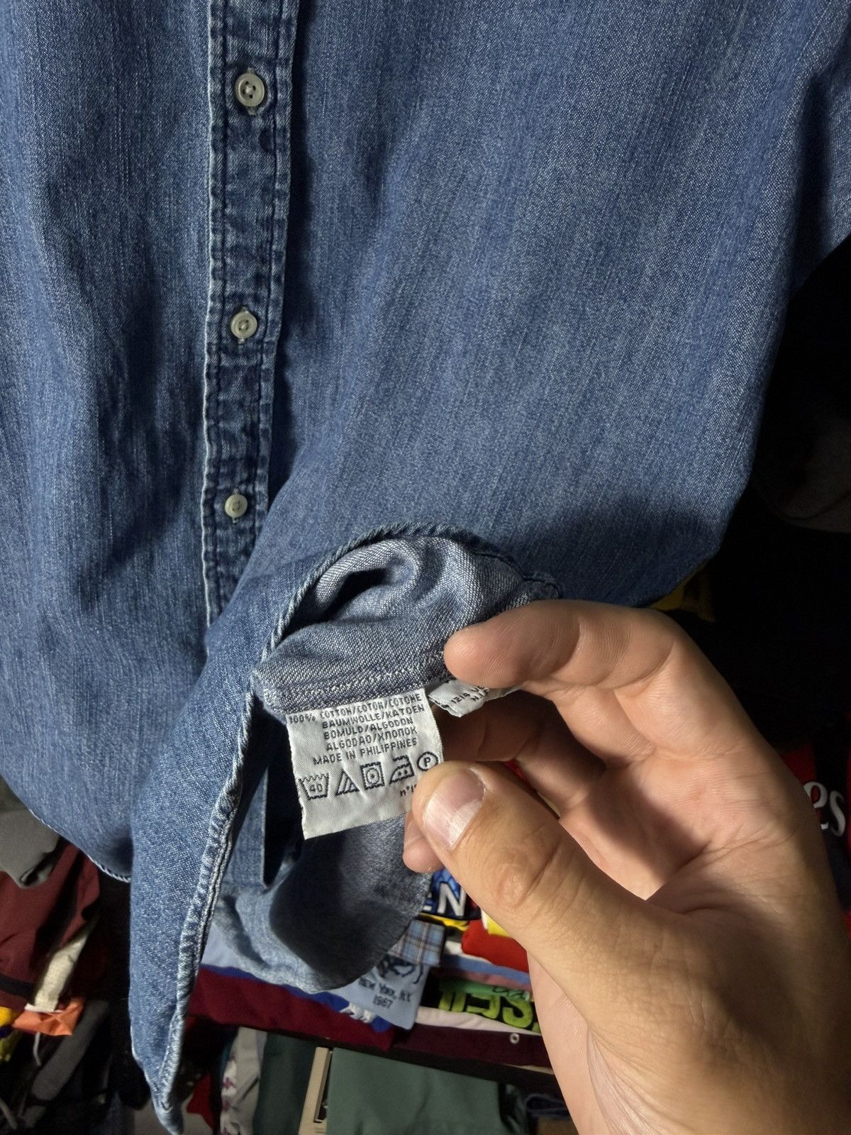 Polo Ralph Lauren Vintage Polo Ralph Lauren Denim Button Up Shirt Slim Fit Size US M / EU 48-50 / 2 - 8 Thumbnail