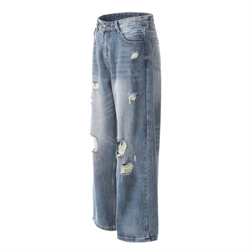 Japanese Brand × Jean Men's American loose straight washed distressed jeans Size US 32 / EU 48 - 2 Thumbnail