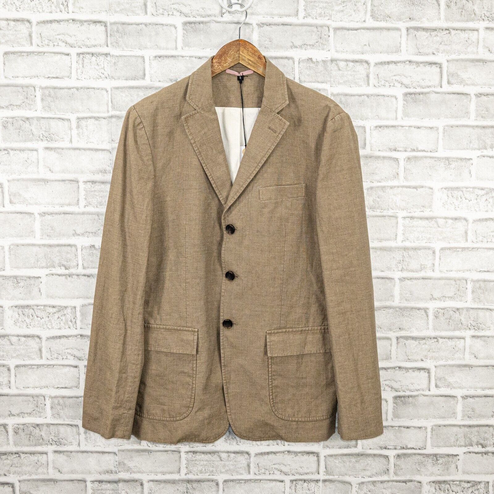 image of Apolis Global Citizen Washed Linen Blazer Jacket Beige, Men's (Size Small)