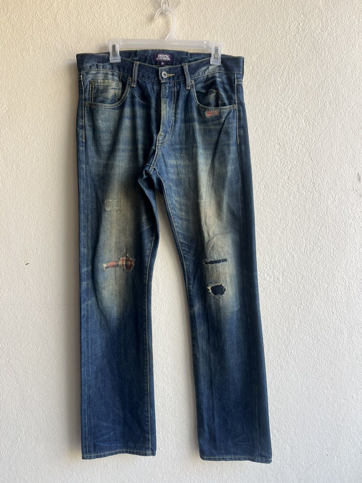 Le Grande Bleu (L.G.B.) Purple&Yellow Japan Dirty Mud Denim Straight Jeans Size US 32 / EU 48 - 23 Thumbnail