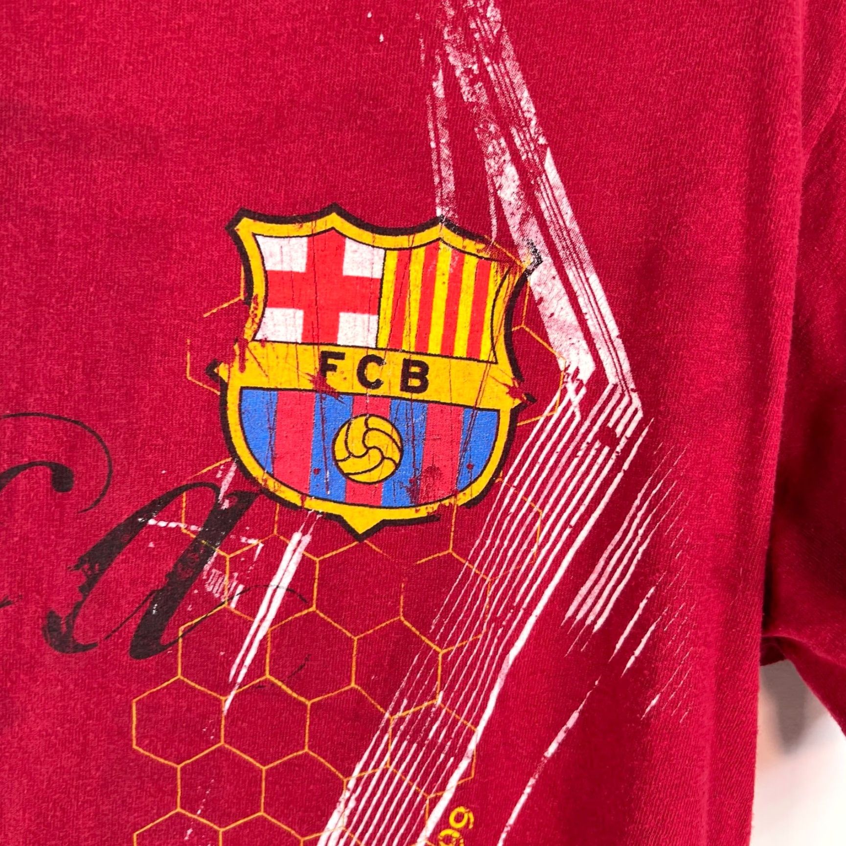 Vintage FCB Barca Soccer Shirt Adult Large Red Logo Tee Mens Regular Fit Shirt Size US L / EU 52-54 / 3 - 2 Thumbnail