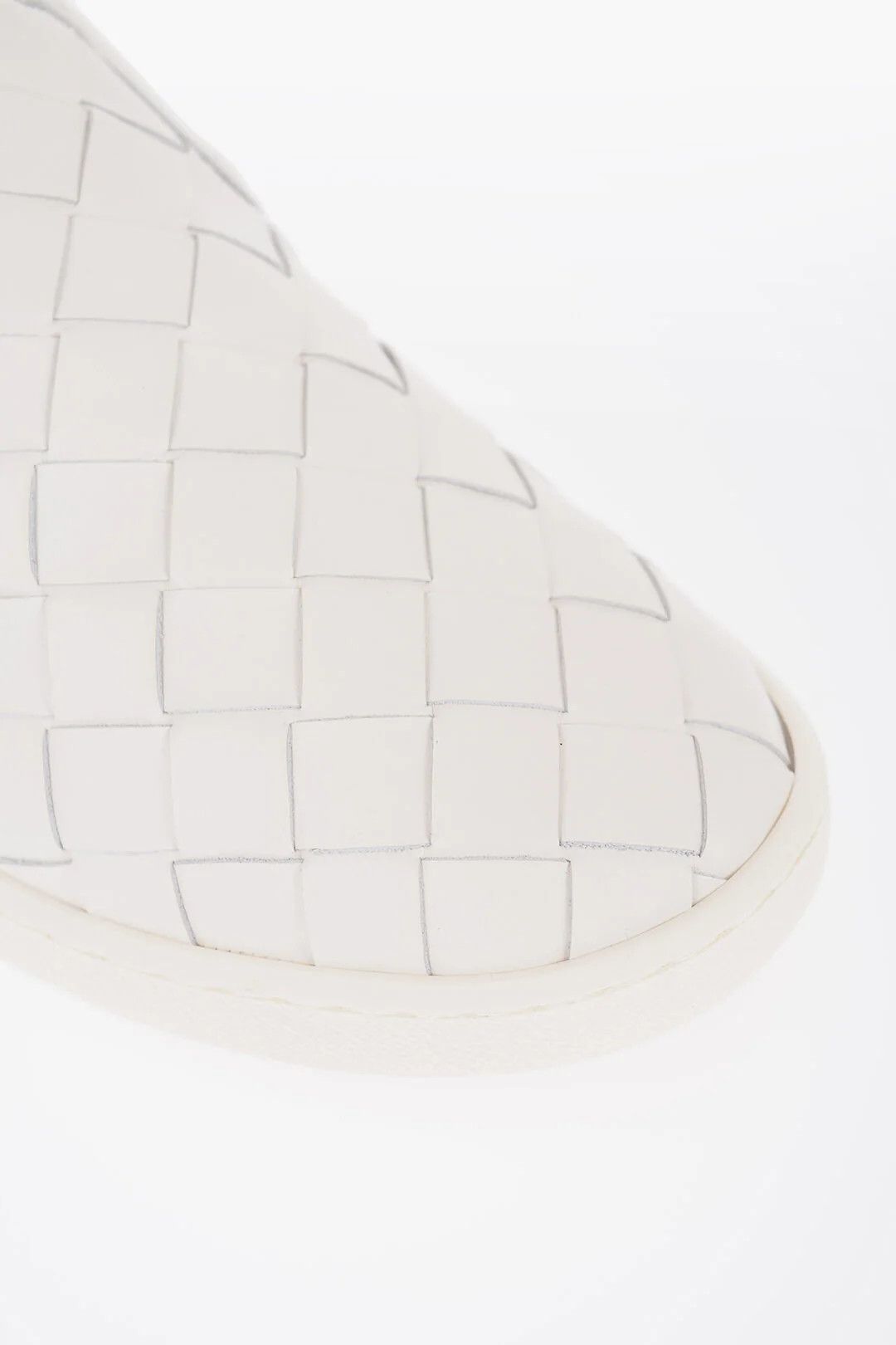 Bottega Veneta og1mm0426 Woven Leather Slip-On Sneakers in White Size US 11 / IT 41 - 3 Thumbnail
