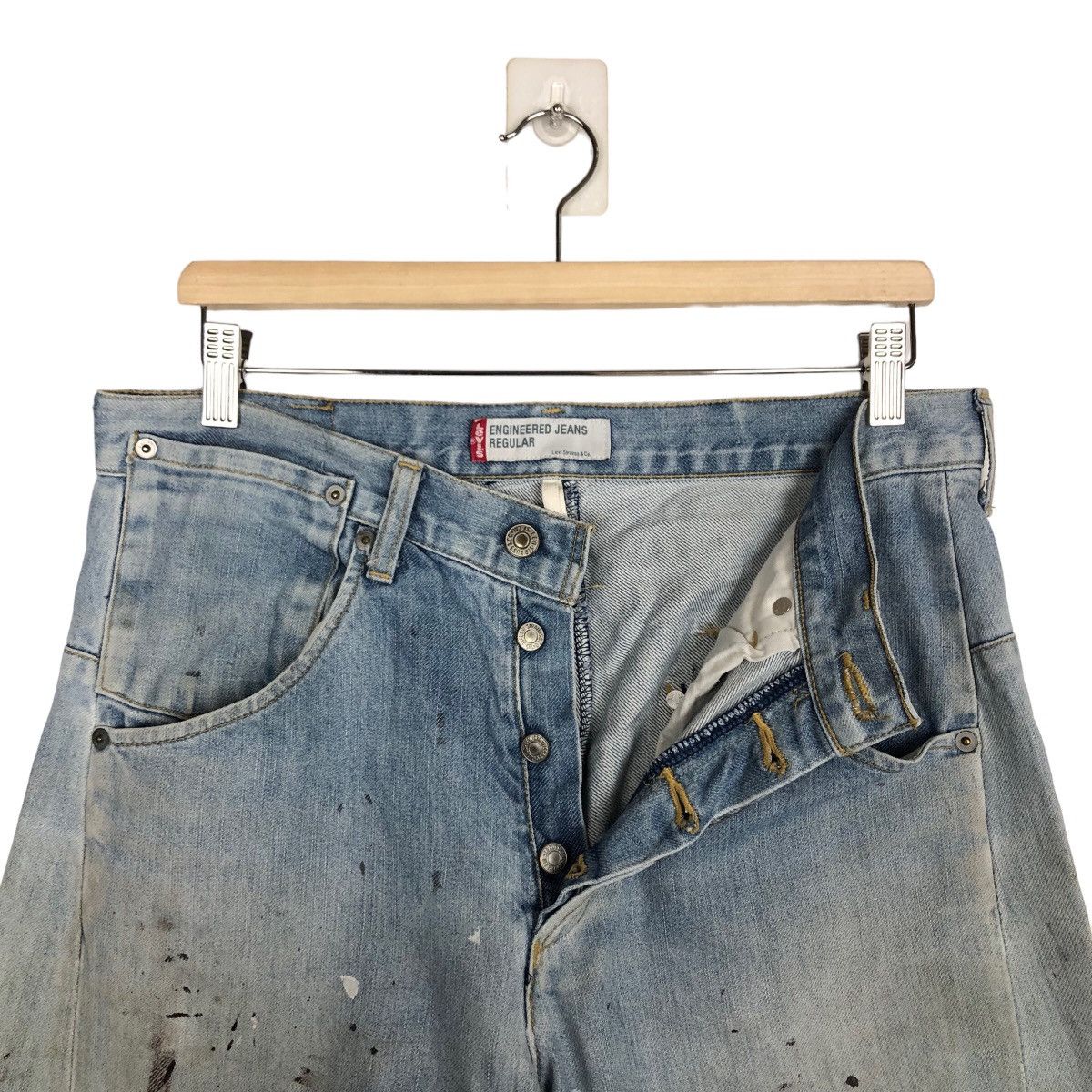 Levi's 🔥RARE VINTAGE LEVI’S ENGINEERED JEANS DISTRESSED PAINTED Size US 32 / EU 48 - 8 Thumbnail