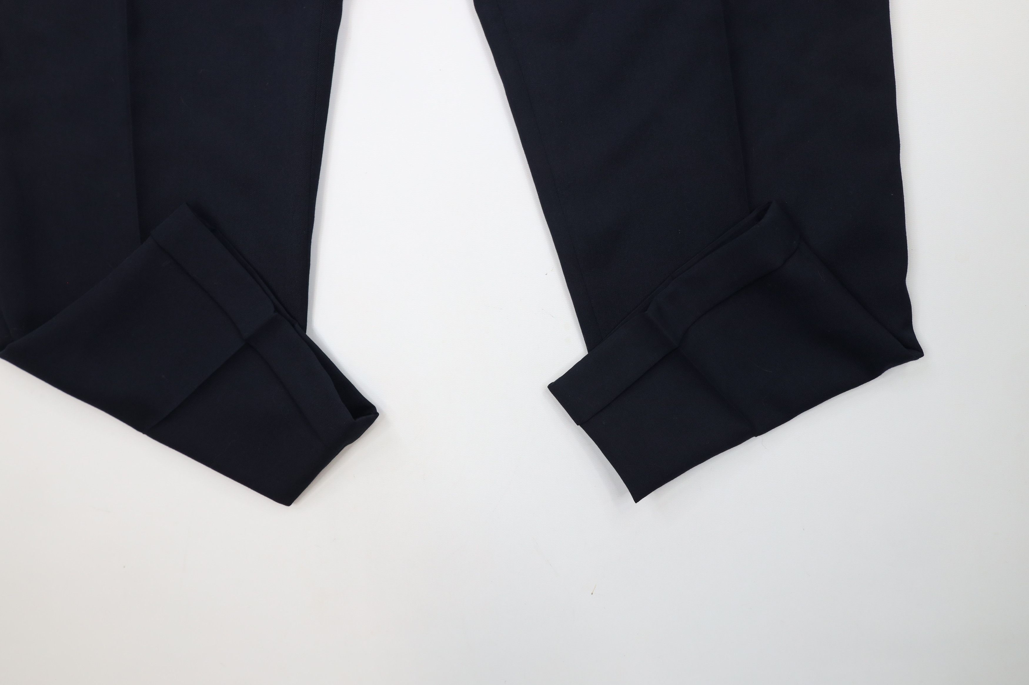Vintage Vintage 90s Streetwear Pleated Cuffed Chino Pants Navy Blue Size US 32 / EU 48 - 7 Thumbnail