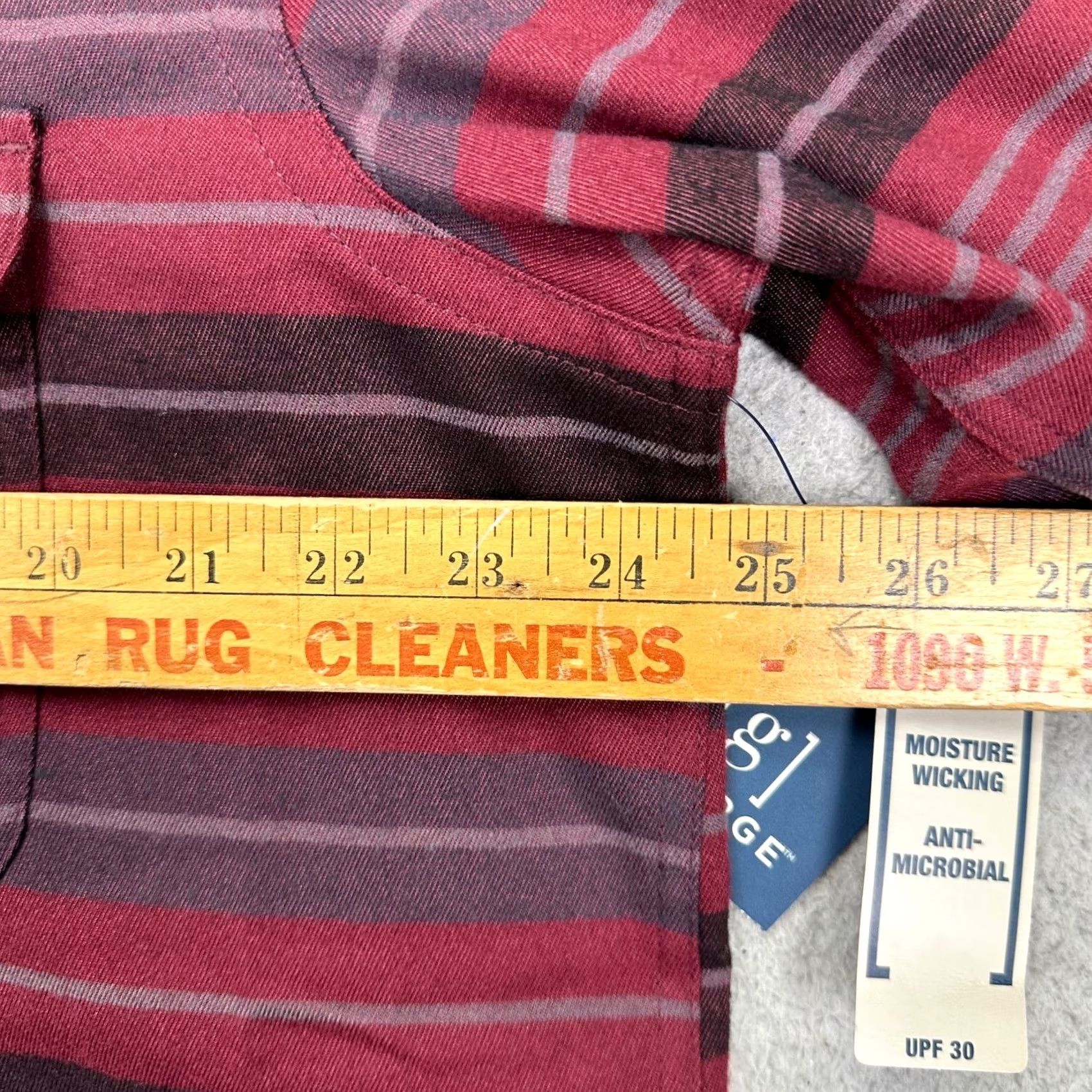 George George Mens Large Red Stripe Flannel Button Up Long Sleeve Shirt NEW Size US L / EU 52-54 / 3 - 7 Thumbnail