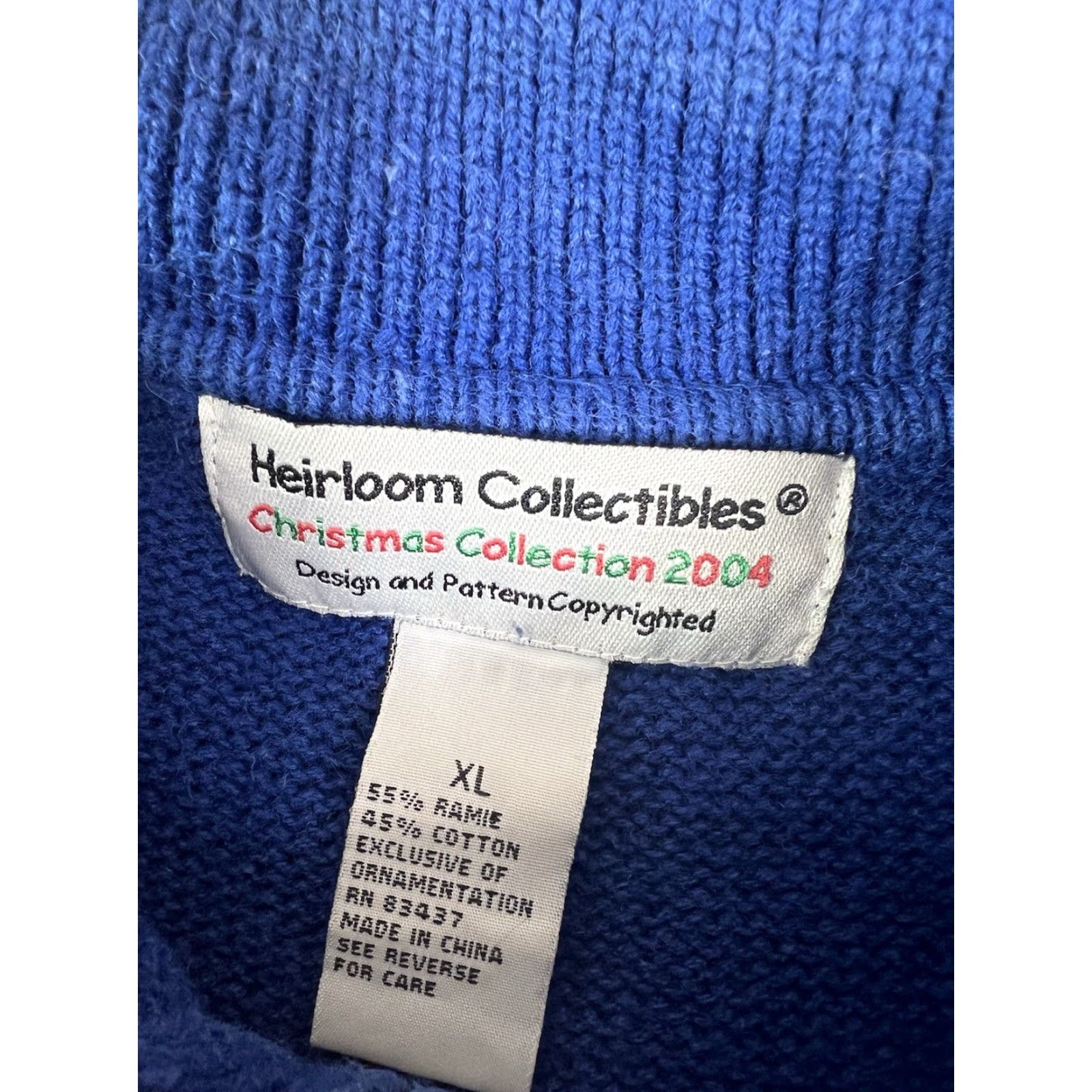 Vintage VINTAGE Heirloom Collectibles Christmas Santa Claus Blue Zip Cardigan Sweater XL Women Regular Size XL / US 12-14 / IT 48-50 - 3 Thumbnail