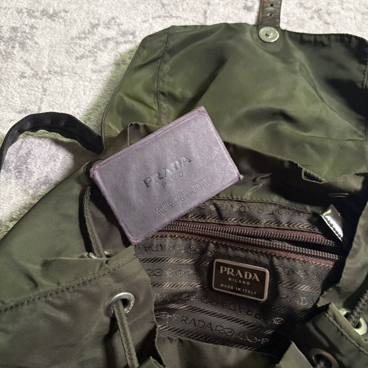 Prada Prada Milano Ebano Nylon Backpack Green Size ONE SIZE - 8 Thumbnail