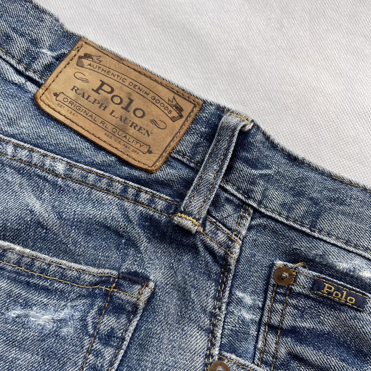 Polo Ralph Lauren Rare!Polo Ralph Lauren Sullivan Distressed Boro Design Jeans Size US 31 - 15 Thumbnail