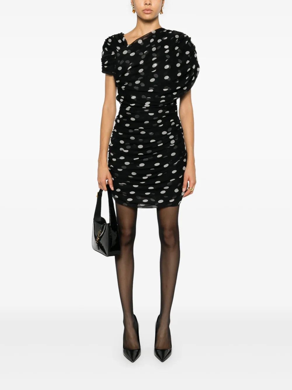 Saint Laurent Paris o1y0126 Mini Dress in Black/White Size XL / US 12-14 / IT 48-50 - 5 Thumbnail