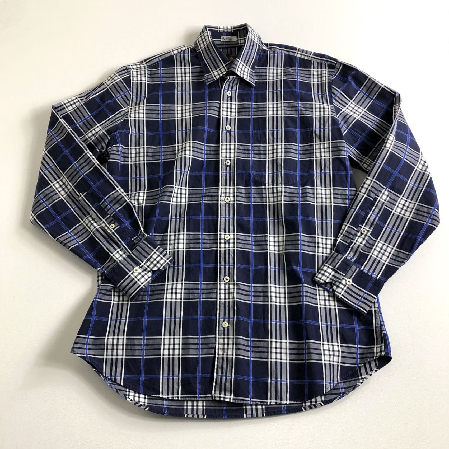 Peter Millar Peter Millar Shirt Button-Down Blue Plaid Long Sleeve Cotton Mens Large Regular Size US L / EU 52-54 / 3 - 2 Thumbnail