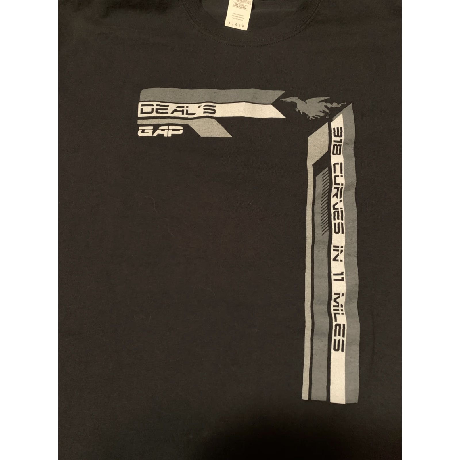 Gildan GILDAN Deal's Gap 318 Curves T-Shirt Men's Large Black Cotton Size US L / EU 52-54 / 3 - 2 Thumbnail