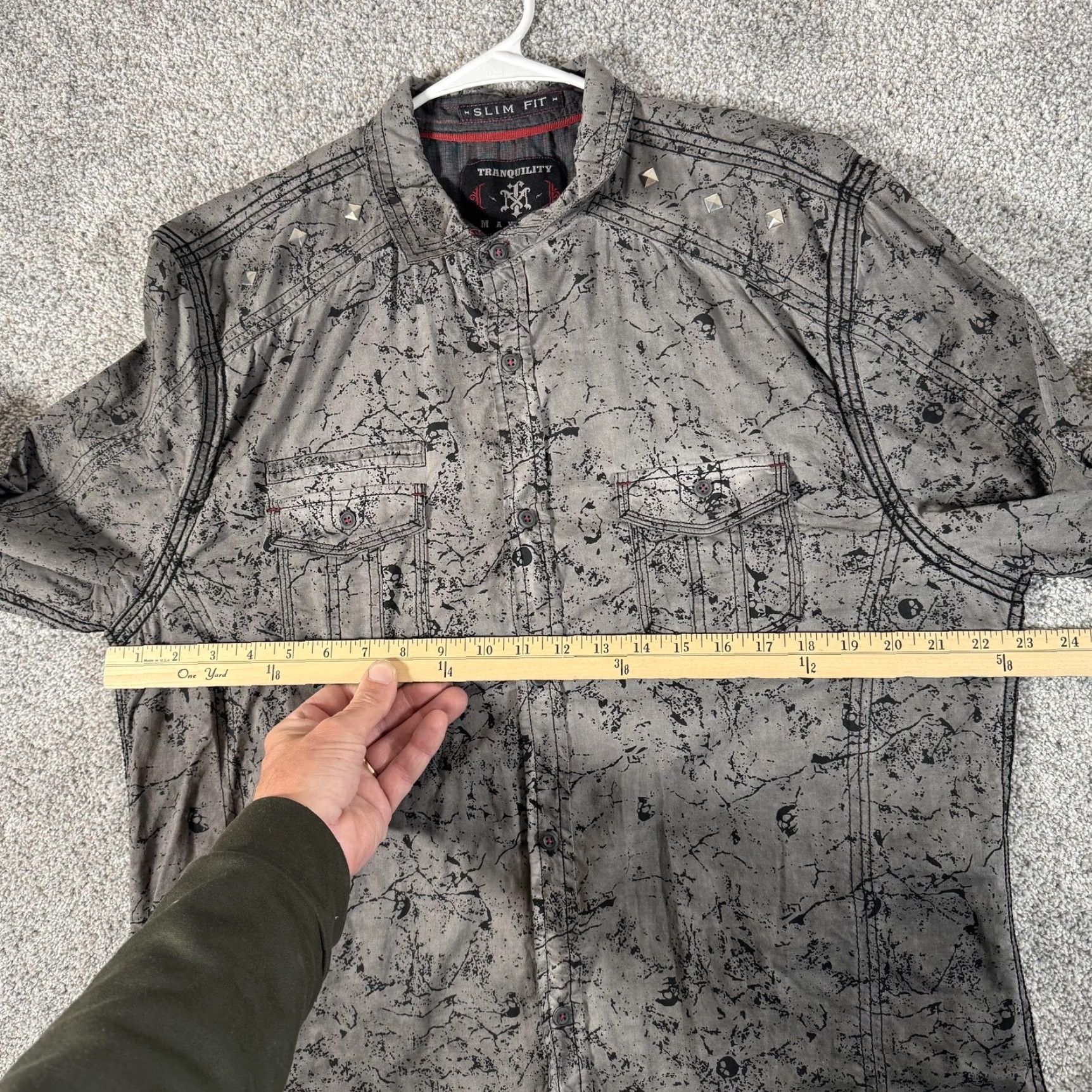 Vintage VINTAGE Tranquility Mayhem Shirt XL Western Studded Moto Punk Rockstar Grunge Goth Edgy Mens Size US XL / EU 56 / 4 - 3 Thumbnail