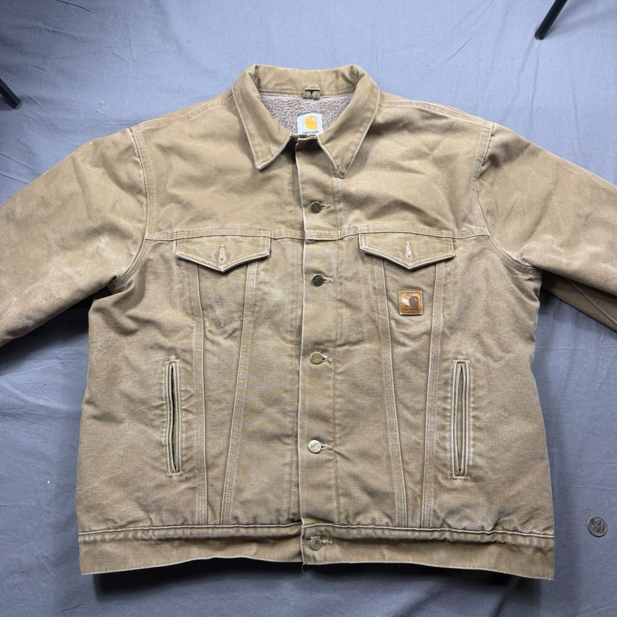 Carhartt Vintage carhatt denim jacket Size US XL / EU 56 / 4 - 1 Thumbnail