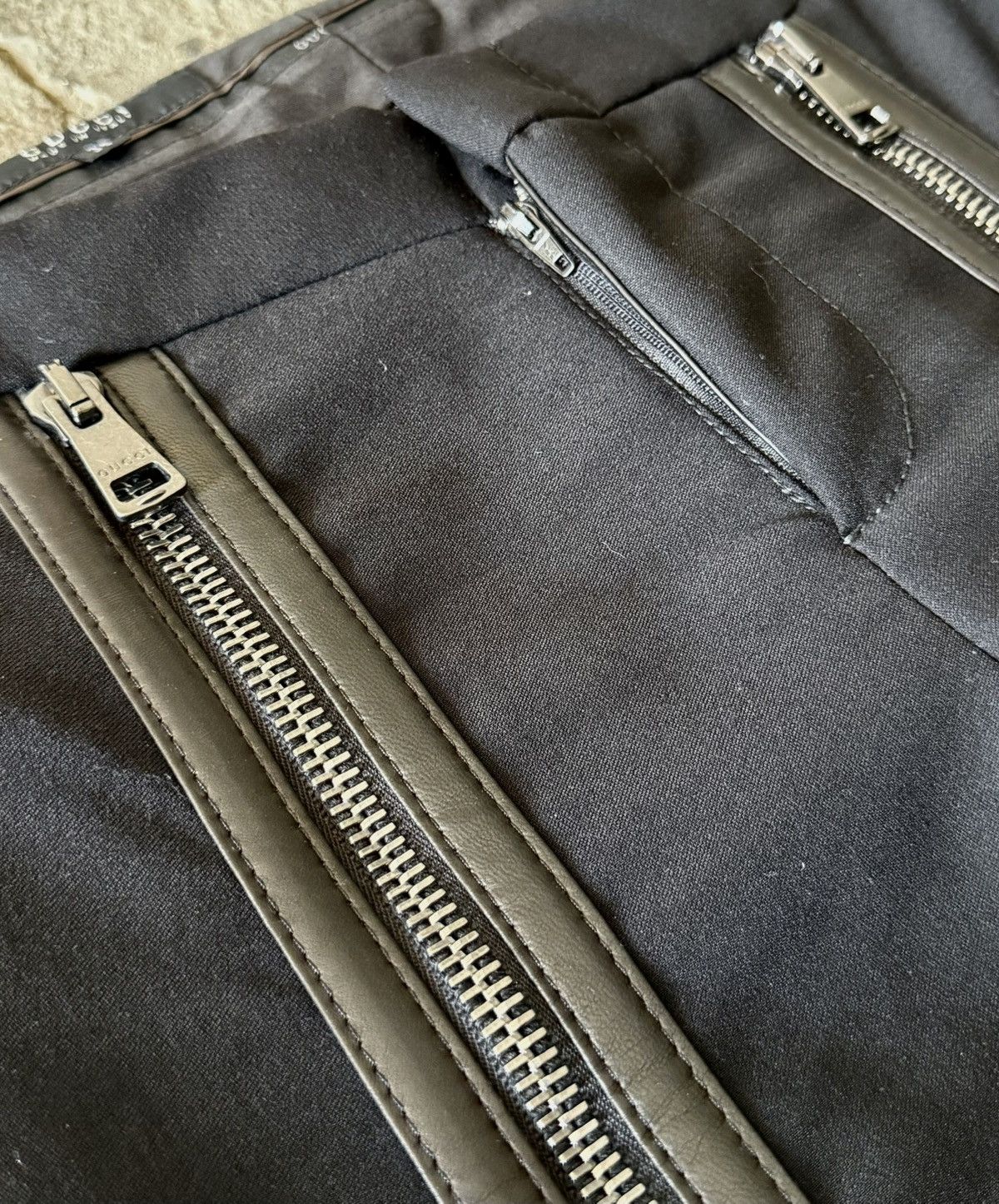 Gucci Gucci - Tom Ford - FW2001 - Zippered Leather Pants Size 26" / US 2 / IT 38 - 6 Thumbnail