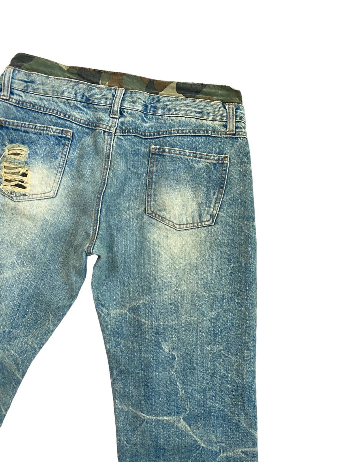 Japanese Brand Vintage Double Waist Acid Wash Camo Junya Watanabe Style Size US 30 / EU 46 - 10 Thumbnail