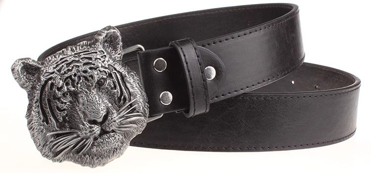 Designer Tiger Crazy Vintage Belt Riveted Belts Menswear Accessories Size ONE SIZE - 4 Thumbnail