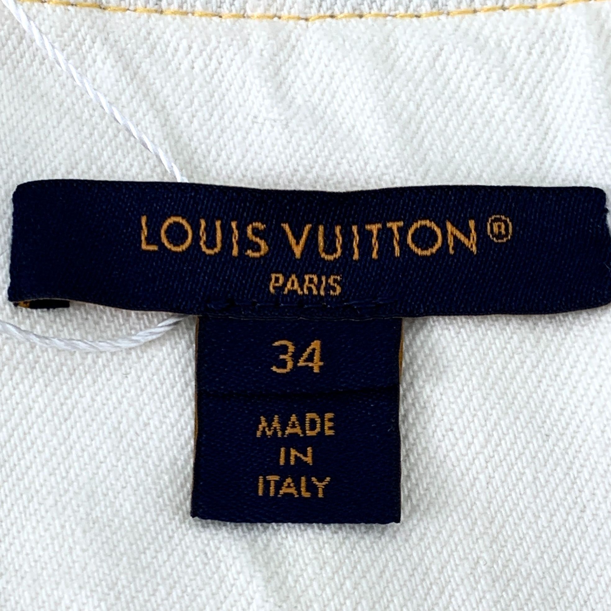 Louis Vuitton Louis Vuitton Ivory Sleeveless Denim Dress With Belt & Zippe Size XXS / US 00 / IT 34 - 8 Thumbnail