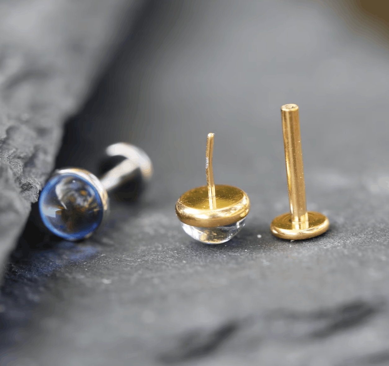 Other Titanium Moonstone Push Pin Labret Stud Earring Size ONE SIZE - 4 Thumbnail