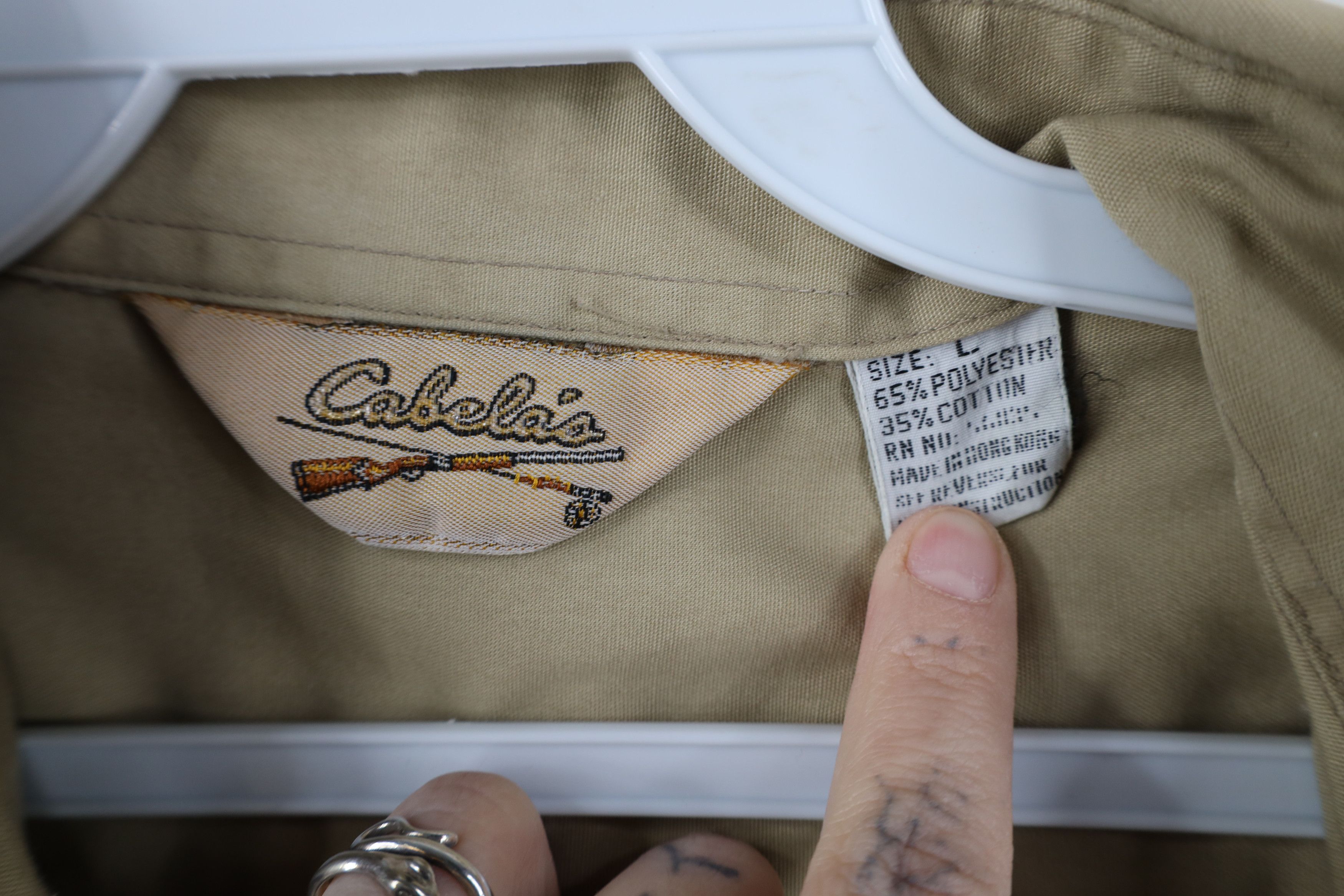 Cabelas Vintage 90s Cabelas Safari Bush Collared Button Shirt Khaki Size US L / EU 52-54 / 3 - 11 Thumbnail