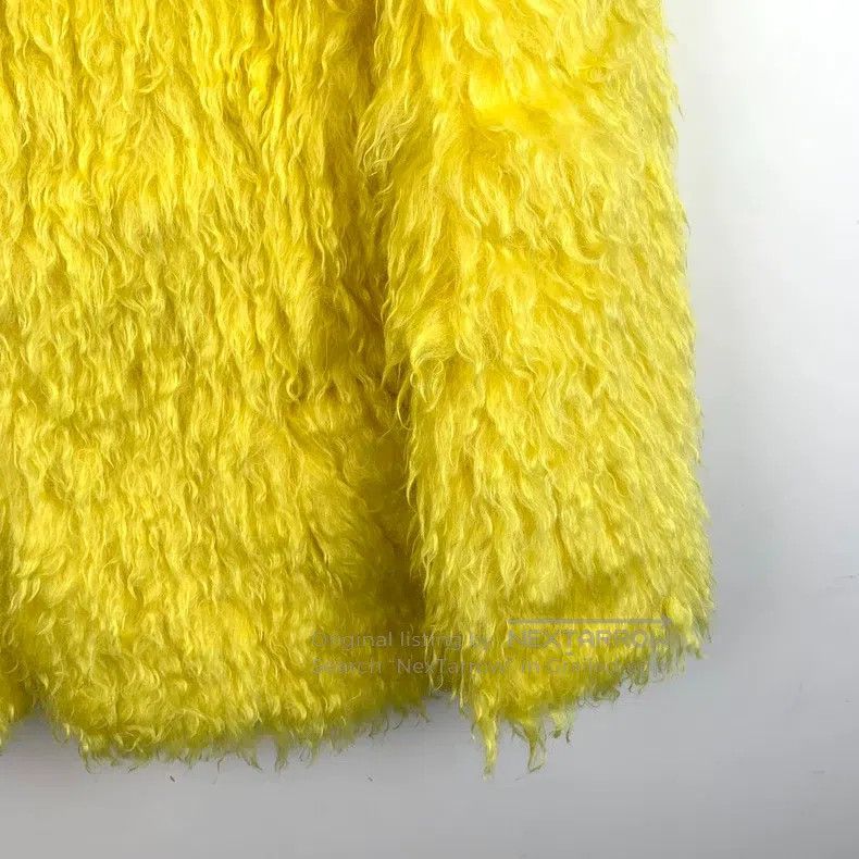 Balenciaga Balenciaga Yellow Mohair Collar Fur Jacket Size XXS / US 00 / IT 34 - 4 Thumbnail