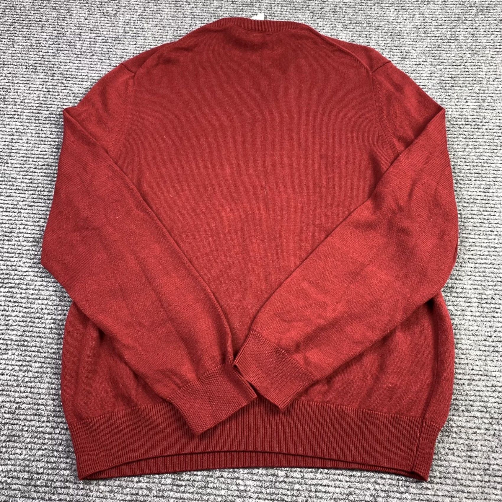 Express NWT Express Red V-Neck Knit Sweater XL Blue Embroidered Crest Logo Stylish Top Mens Pullover Knit Sweater 100% Cotton Crew Neck Zip Notions Size US XL / EU 56 / 4 - 3 Thumbnail