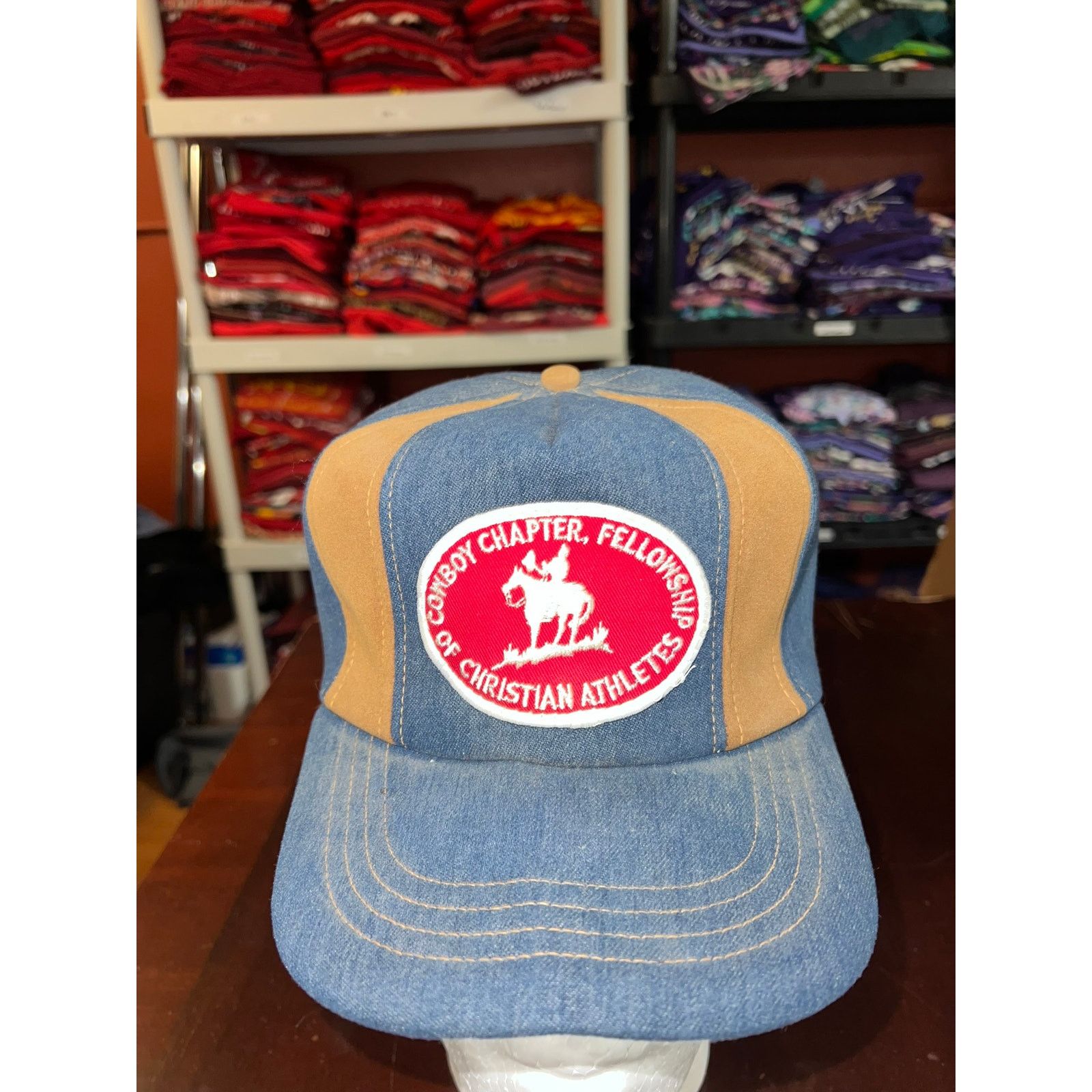 Vintage Vintage Denim Jesus Hat Cowboy Charter Fellowship VTG 80s OS Size ONE SIZE - 2 Thumbnail