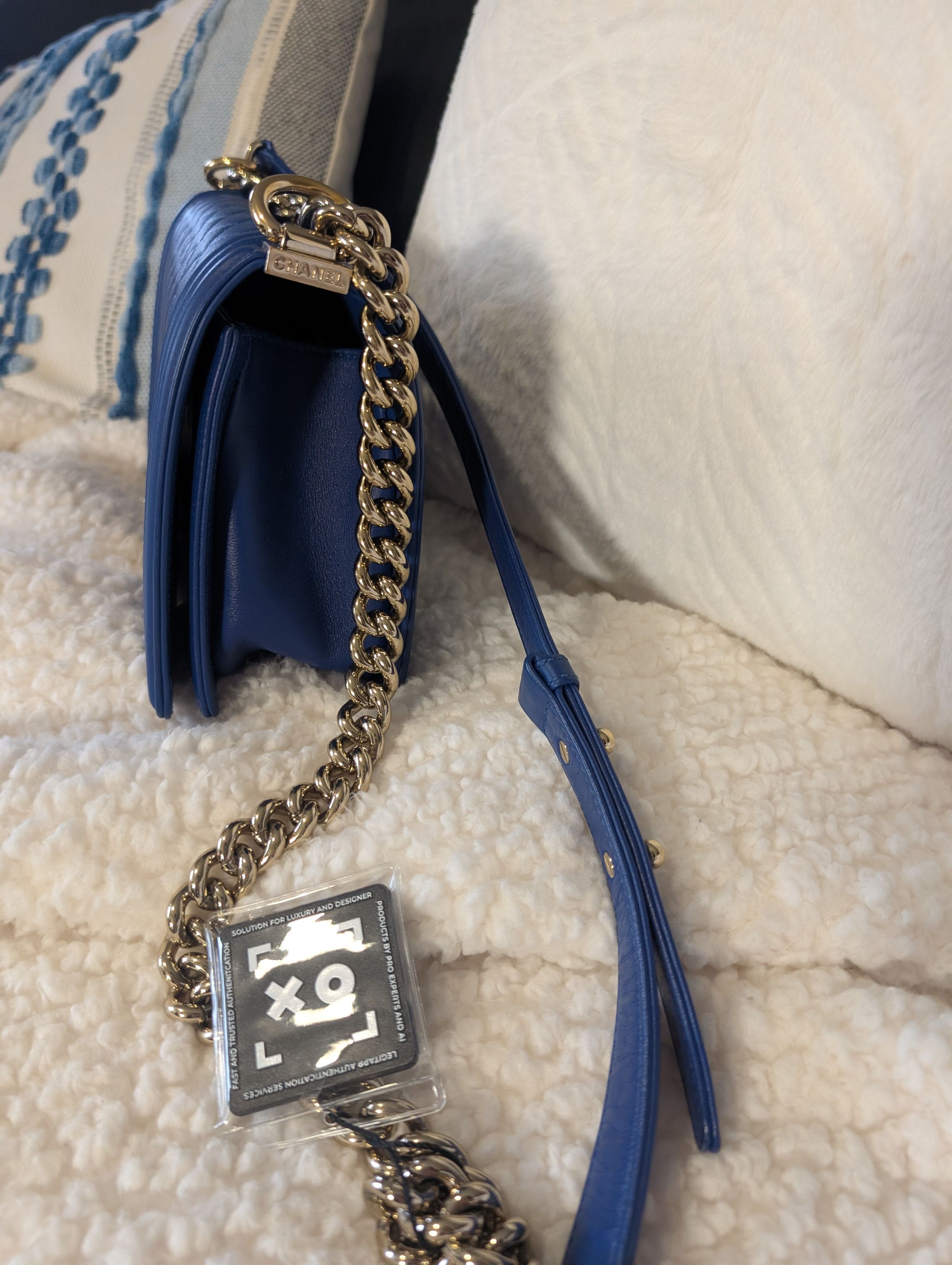 Chanel CHANEL Blue Quilted boy Shoulder Bag Strap CC Size ONE SIZE - 3 Thumbnail