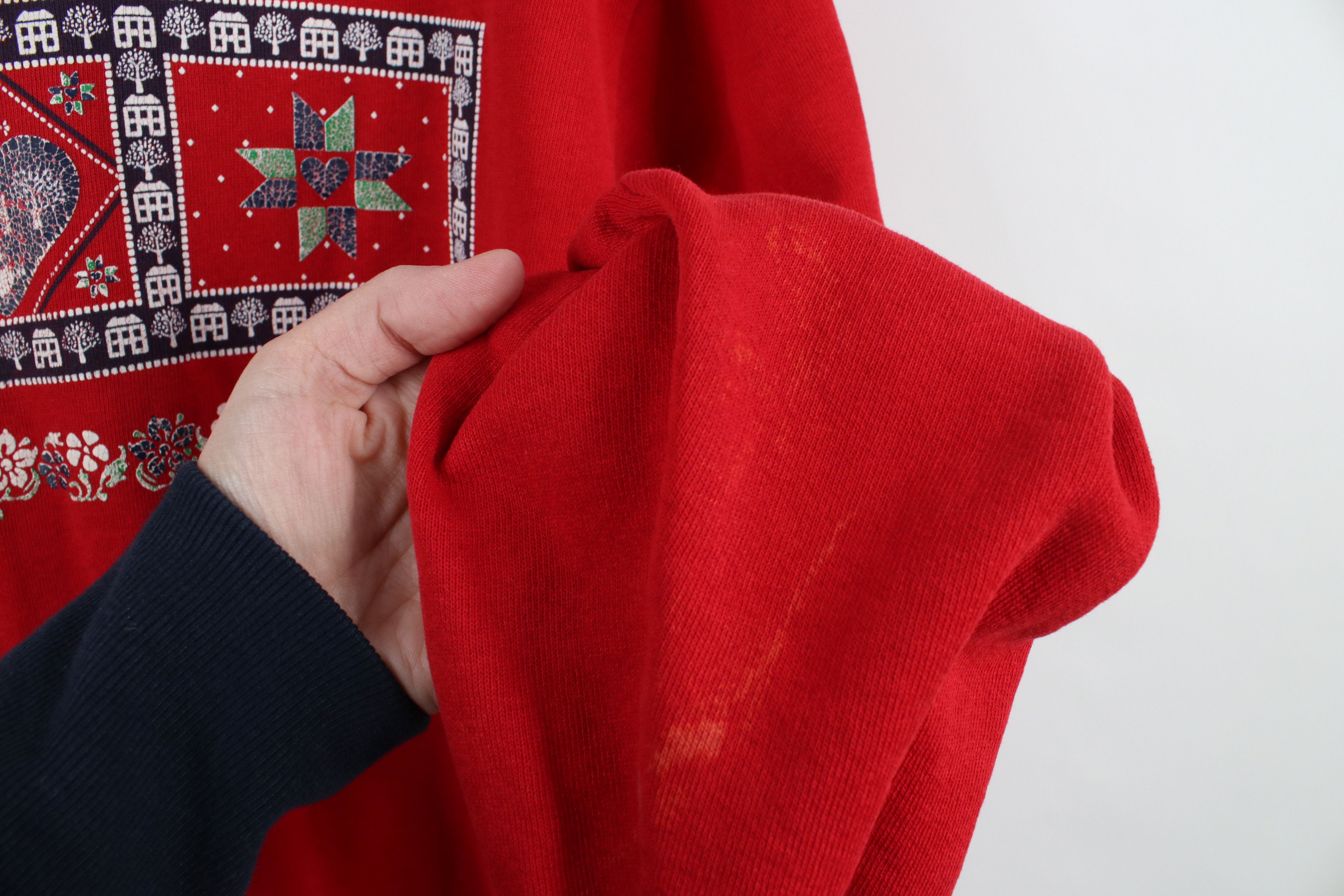 Vintage Vintage 90s Country Farmhouse Quilt Heart Sweatshirt USA Size L / US 10 / IT 46 - 8 Thumbnail