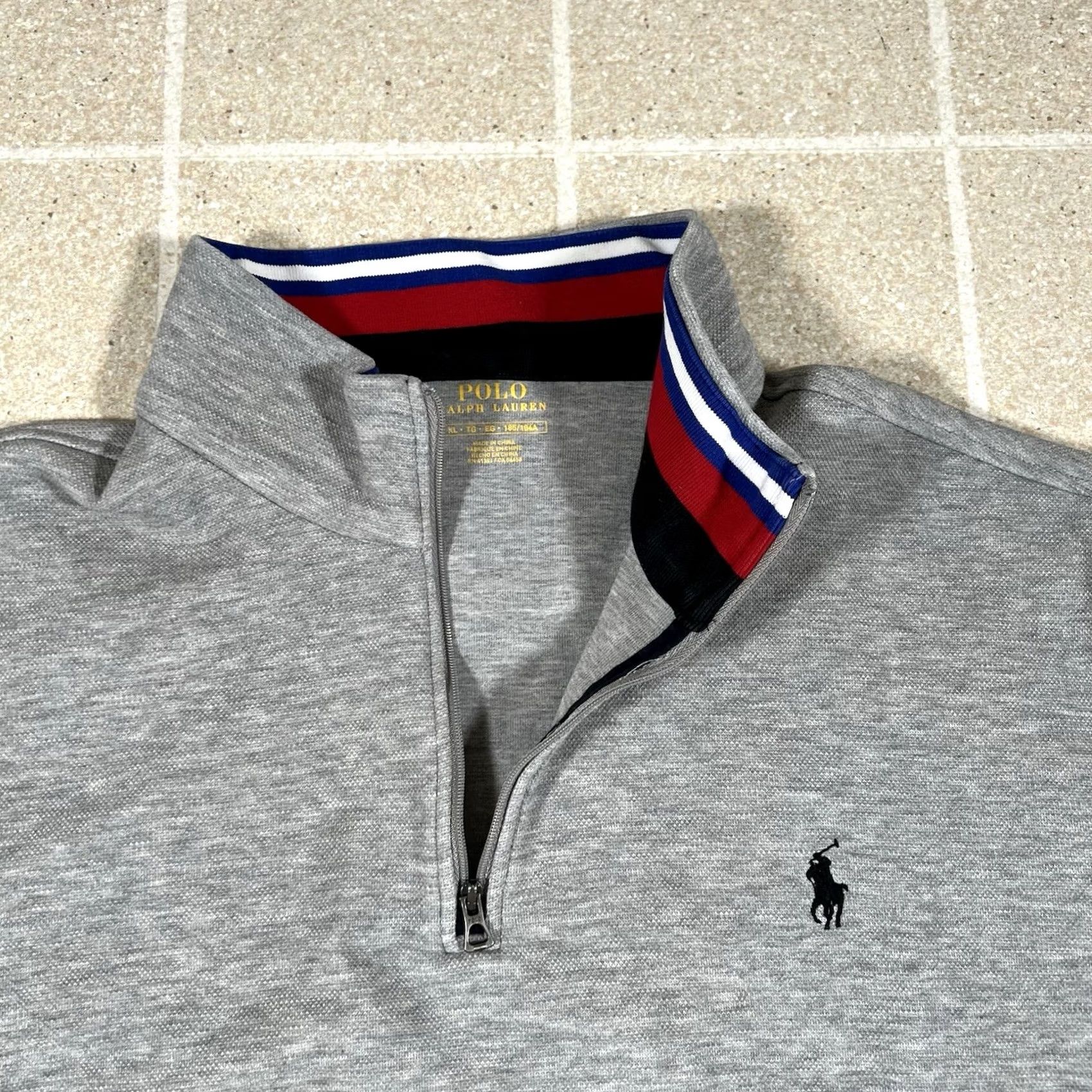 Ralph Lauren Polo Ralph Lauren Pullover 1/4 Zip Mens XL Gray Sweatshirt Polo RL Pony Blue Sweatshirt Size US XL / EU 56 / 4 - 3 Thumbnail